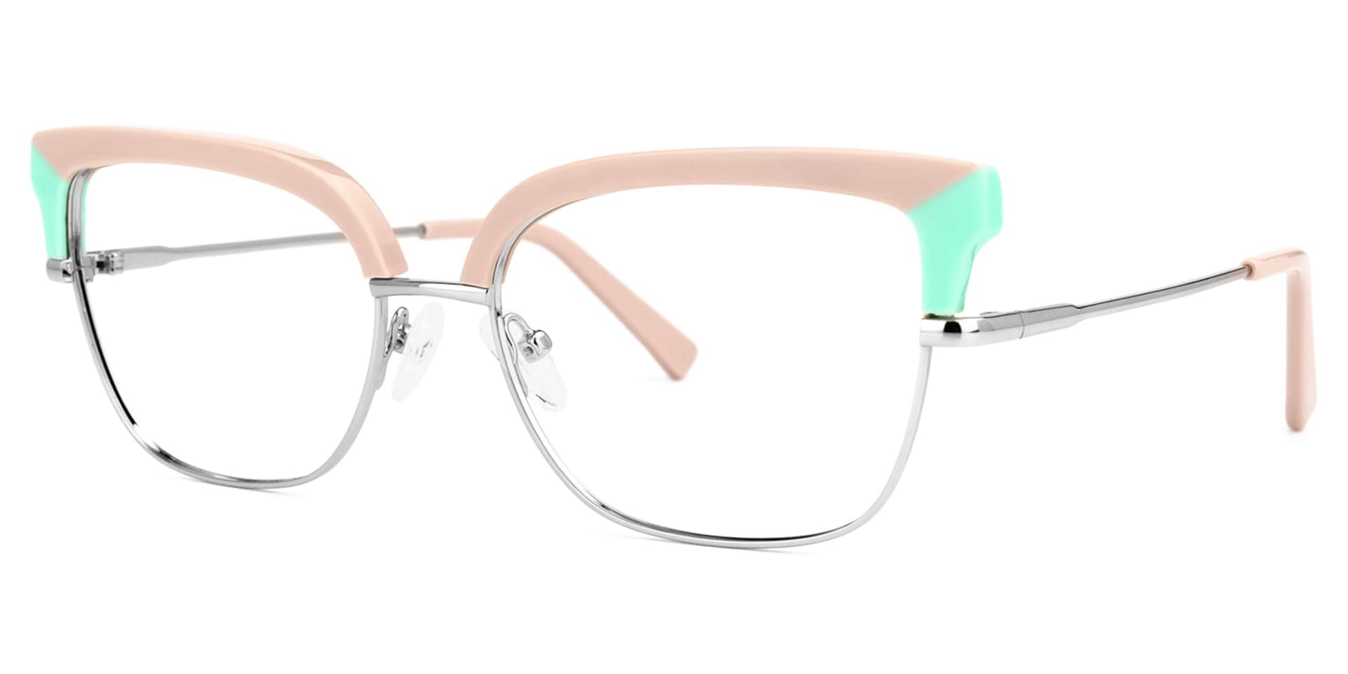 Marcsa Browline Dusty-Pink Glasses | Zeelool Glasses1