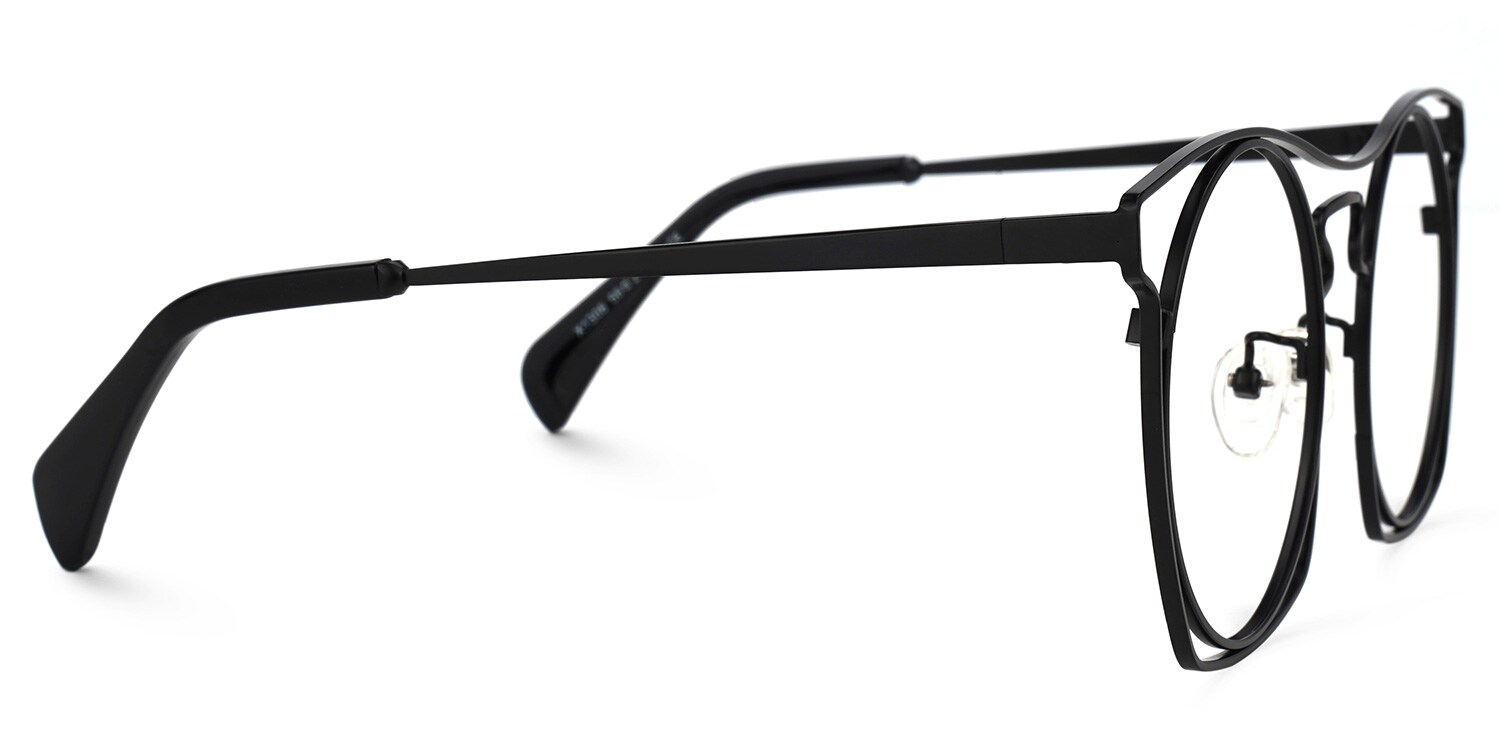 Janice Geometric Black Glasses | Zeelool Glasses2