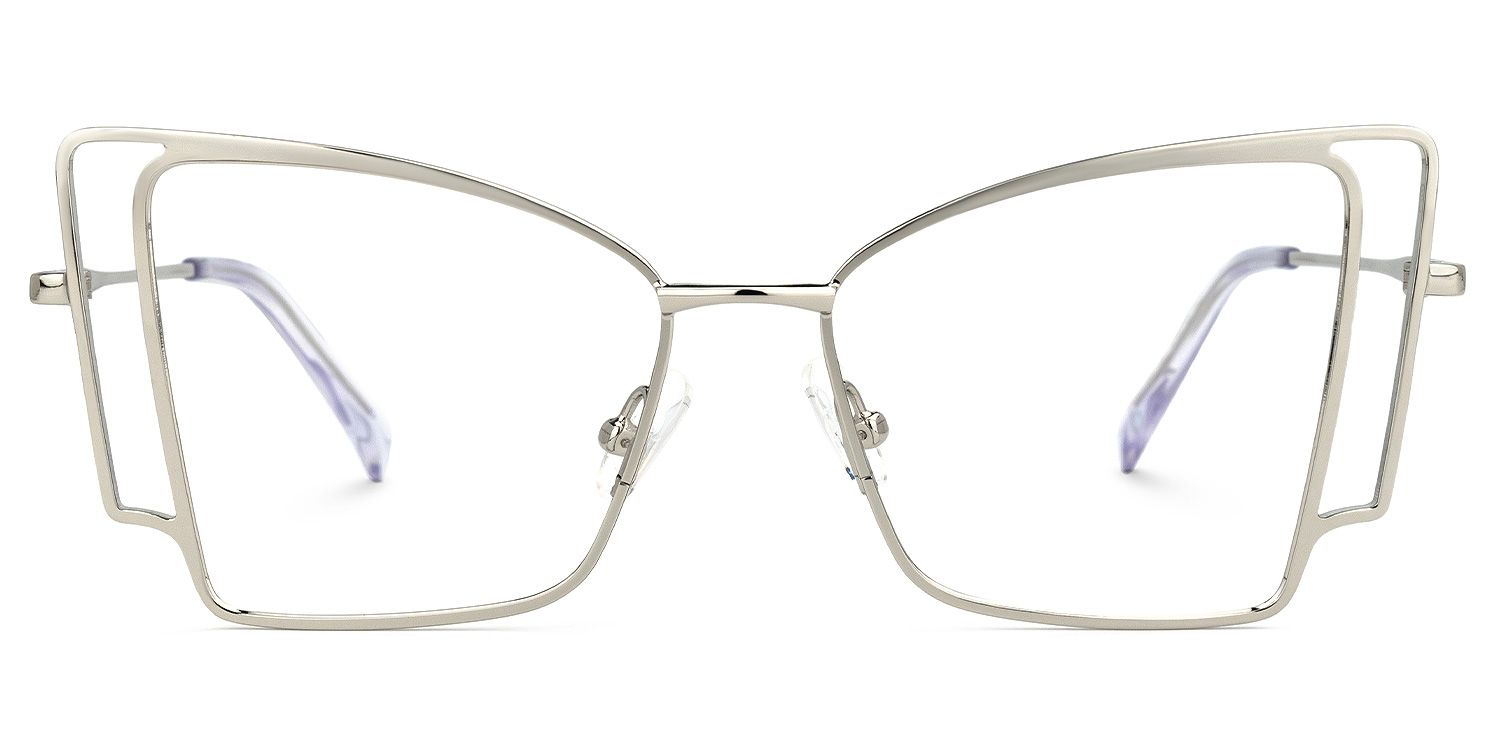 Tapacia Geometric Silver Glasses | Zeelool Glasses0