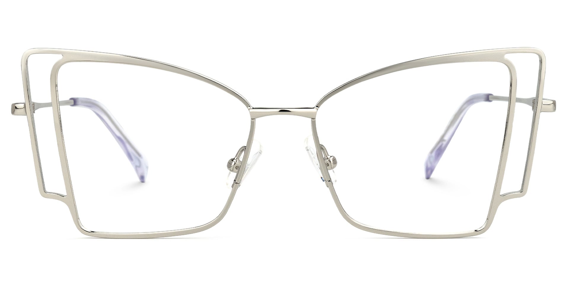 Tapacia Geometric Silver Glasses | Zeelool Glasses0