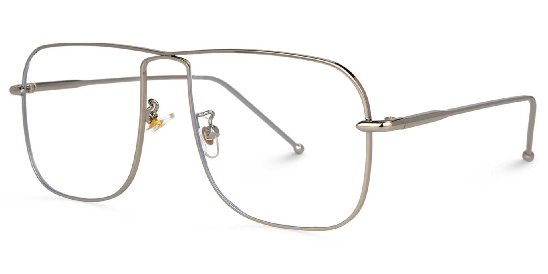 Jacqlyn Square Silver Glasses | Zeelool Glasses1