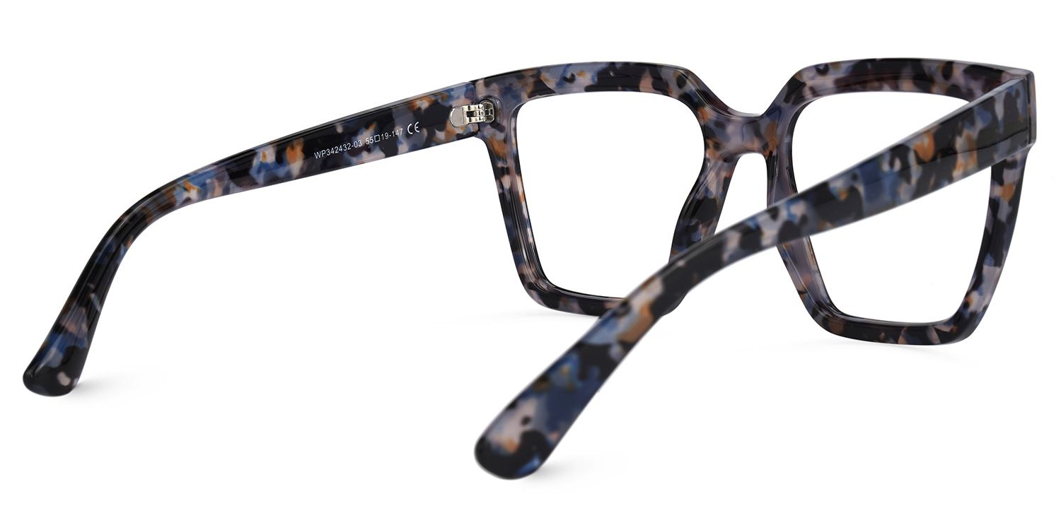 Coleman Square Blue-Floral Glasses | Zeelool Glasses