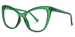 Gomez Cateye Green Glasses1