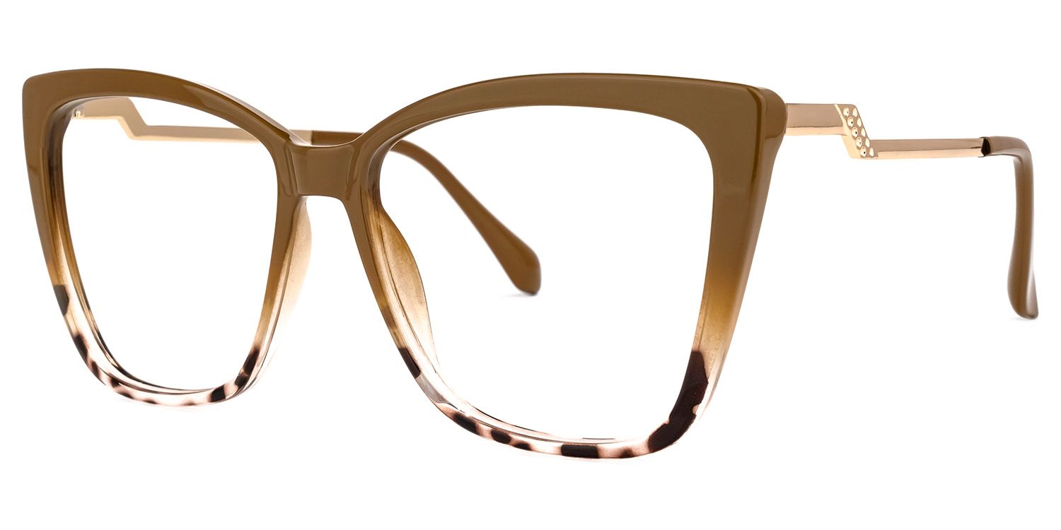Awilda Cat-eye Brown Glasses and Thin Frame1