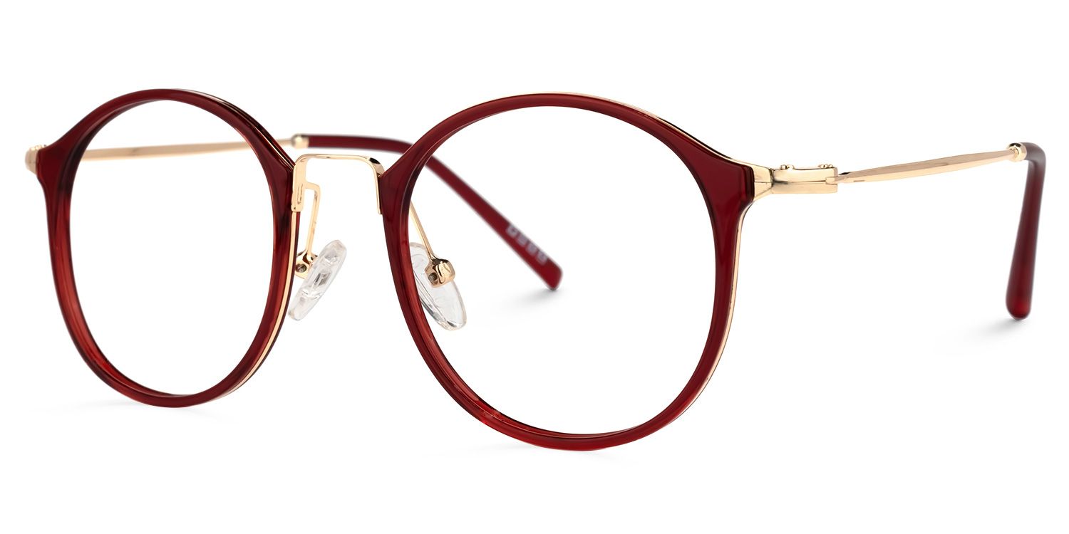 Colcas Round Red Glasses | Zeelool Glasses1