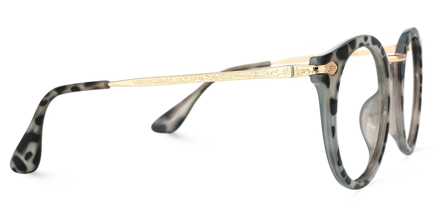 Quentina Round Gray Glasses2