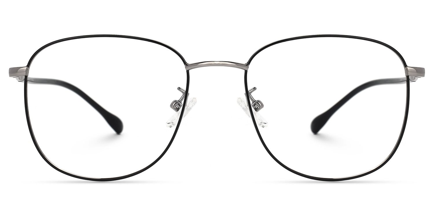 Navedo Square Black-Silver Glasses | Zeelool Glasses0
