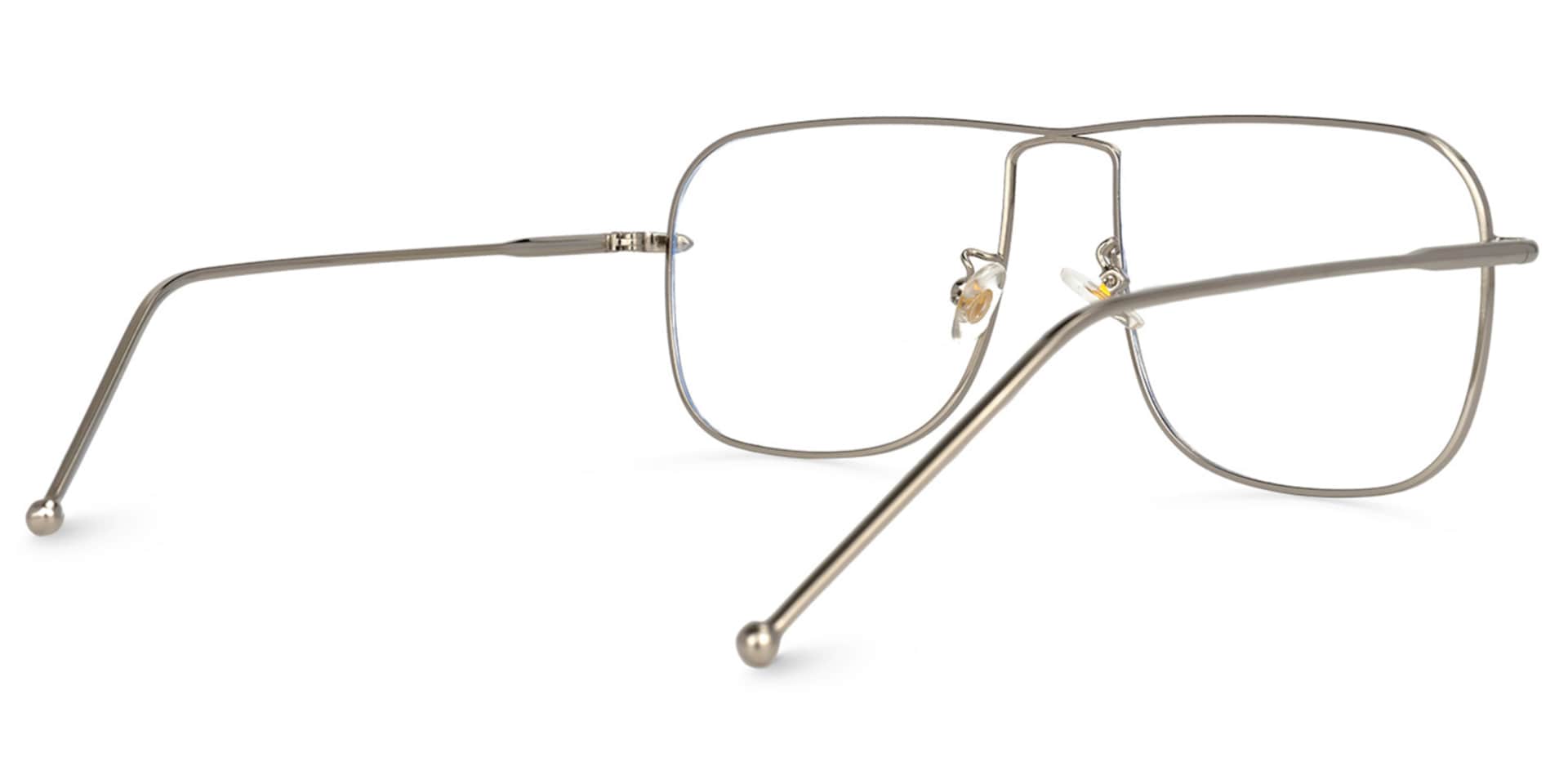 Jacqlyn Square Silver Glasses | Zeelool Glasses3
