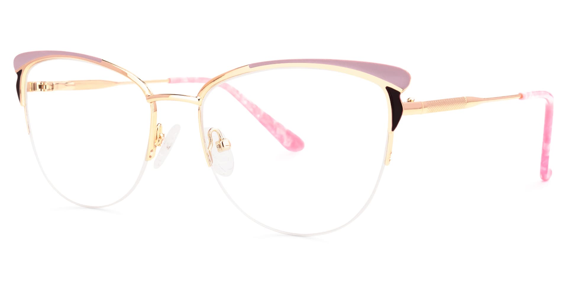 Pendy Browline Pink Glasses | Zeelool Glasses1
