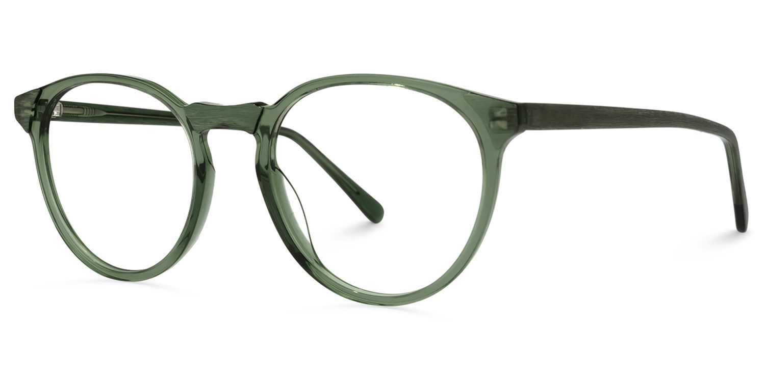 Kasey Round Green Glasses | Zeelool Glasses1