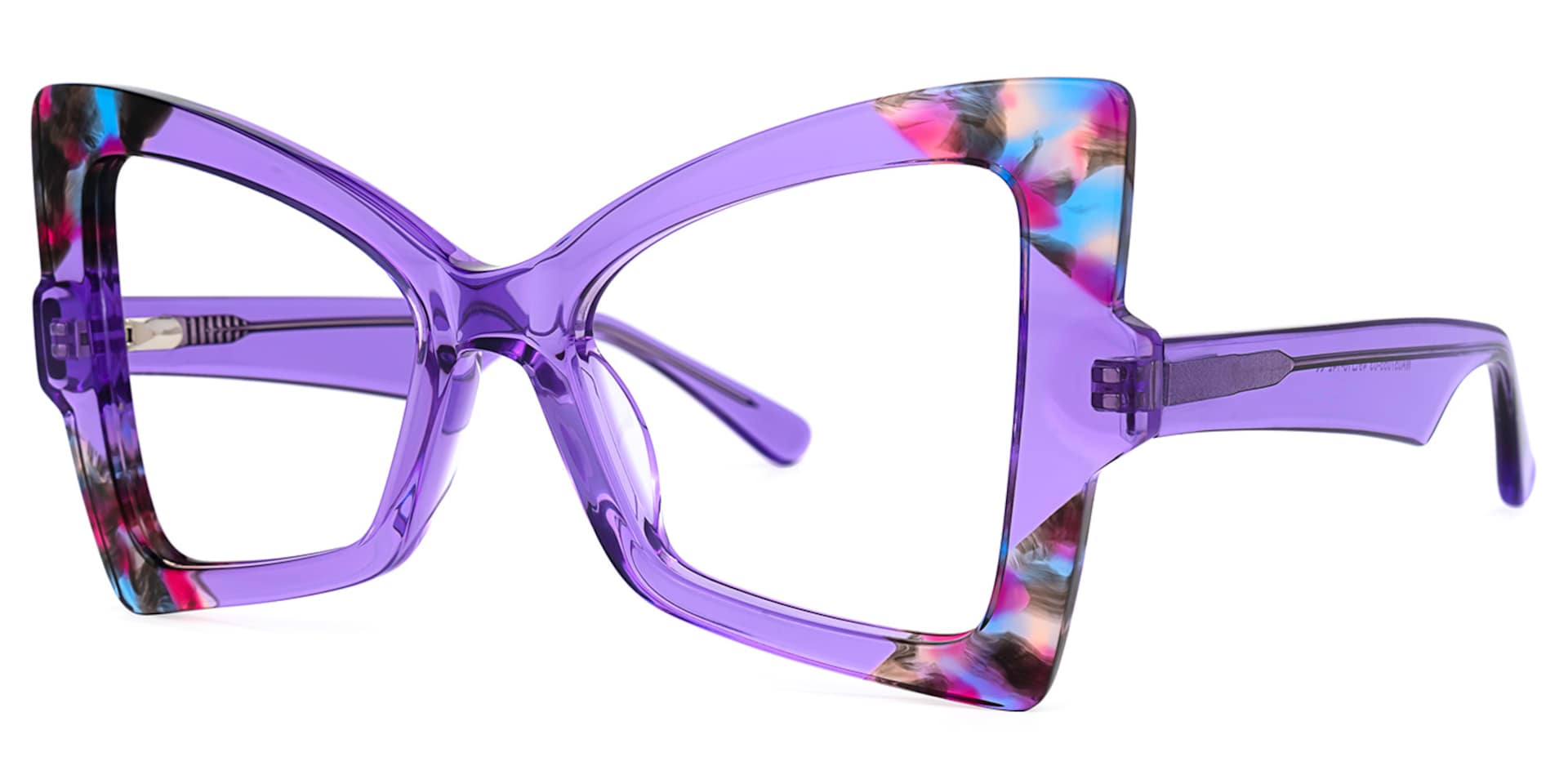 Joanie Geometric Purple Glasses | Zeelool Glasses1
