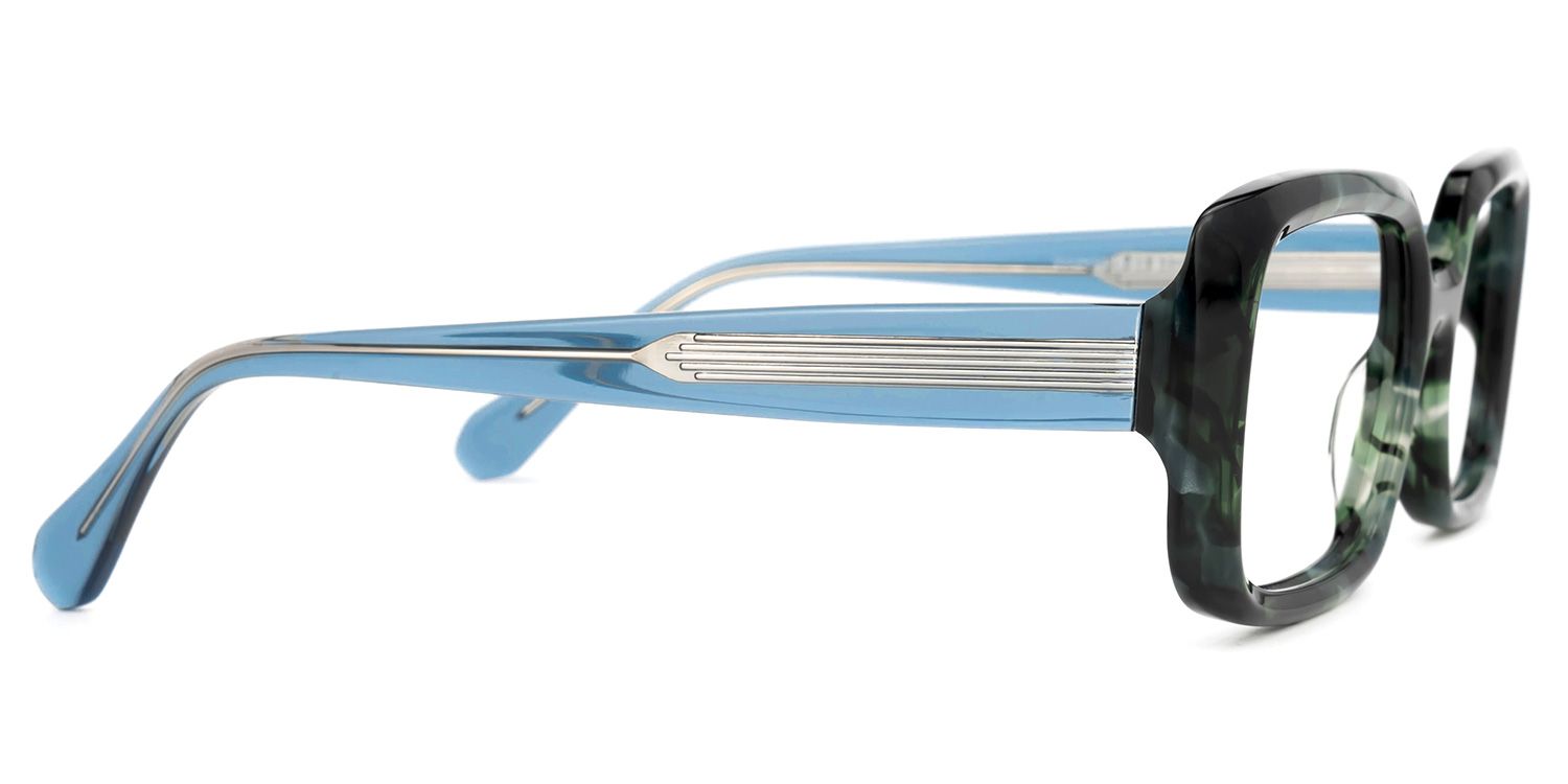 Jammie Rectangle Green-Tortoise Glasses | Zeelool Glasses2