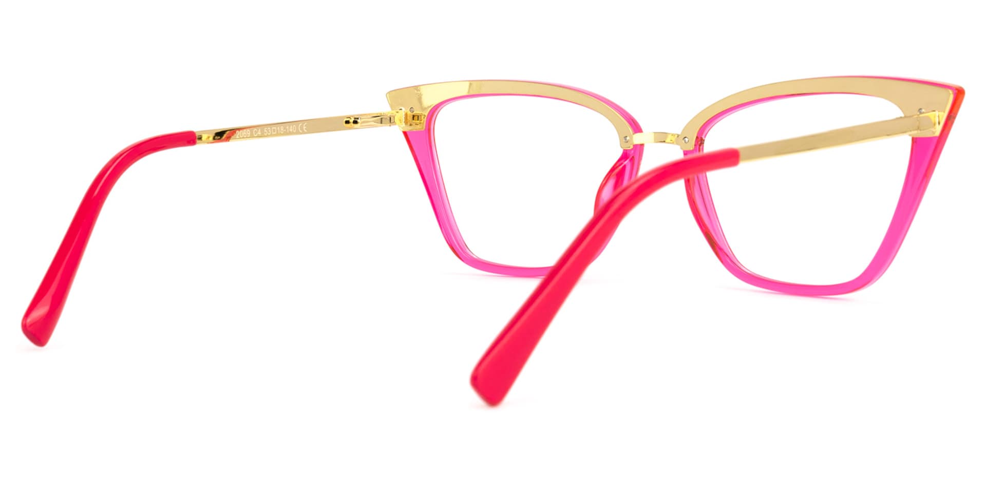 Dionne Cateye Bright-Pink Glasses | Zeelool Glasses7