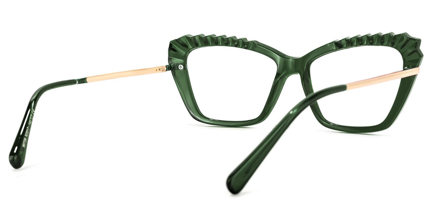 Sophie Cateye Dark-Green Glasses | Zeelool Glasses3