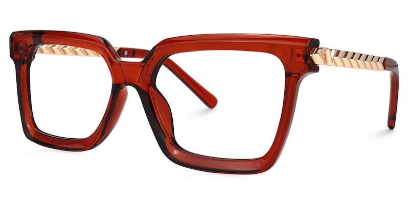 Andino Square Red Glasses | Zeelool Glasses1