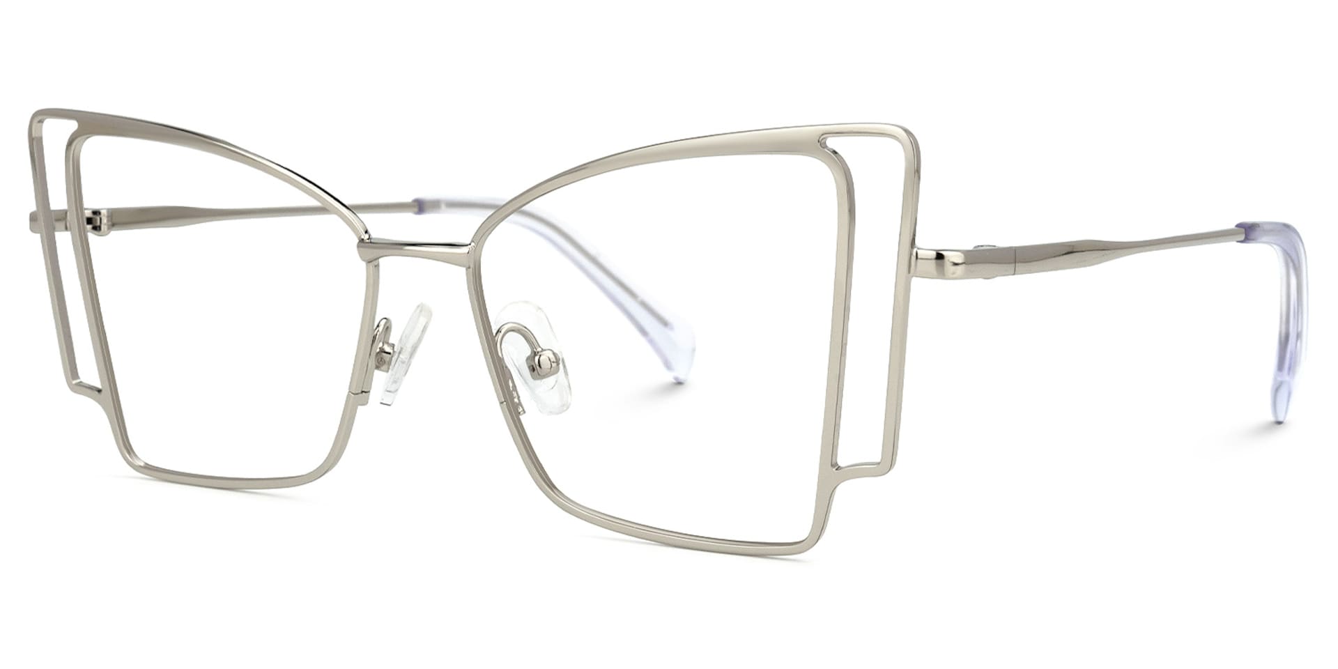 Tapacia Geometric Silver Glasses | Zeelool Glasses1