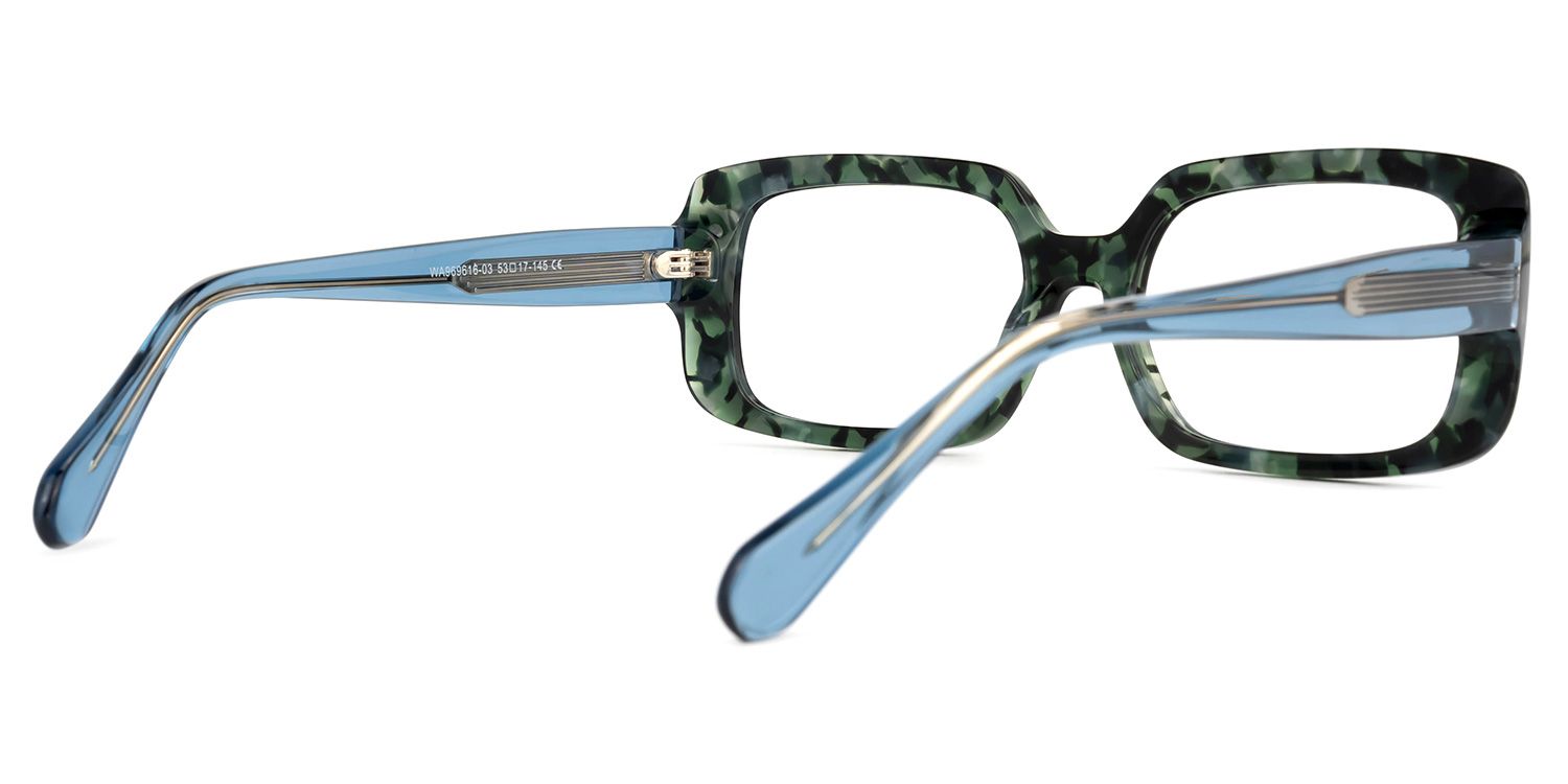 Jammie Rectangle Green-Tortoise Glasses | Zeelool Glasses3