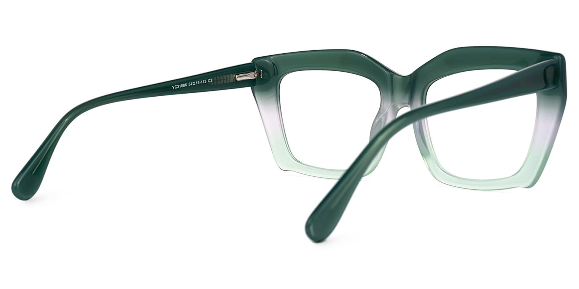Petra Rectangle Green Glasses | Zeelool Glasses3
