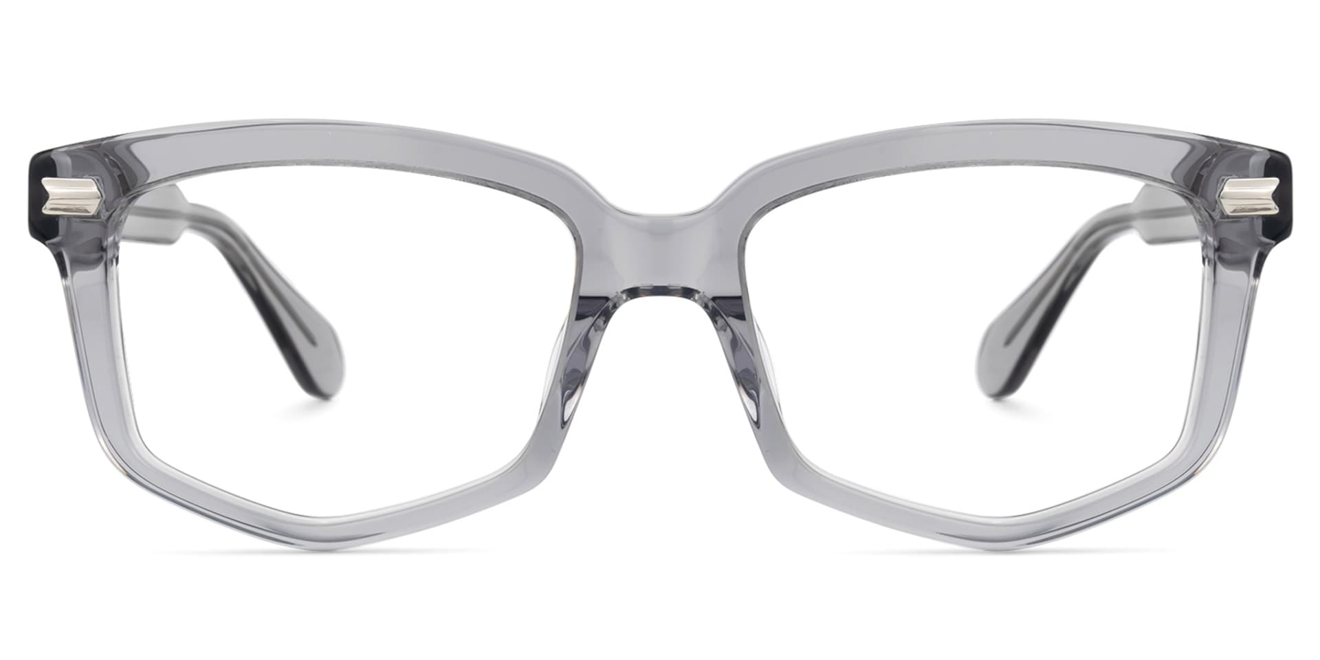 Geri Geometric Gray Glasses | Zeelool Glasses0