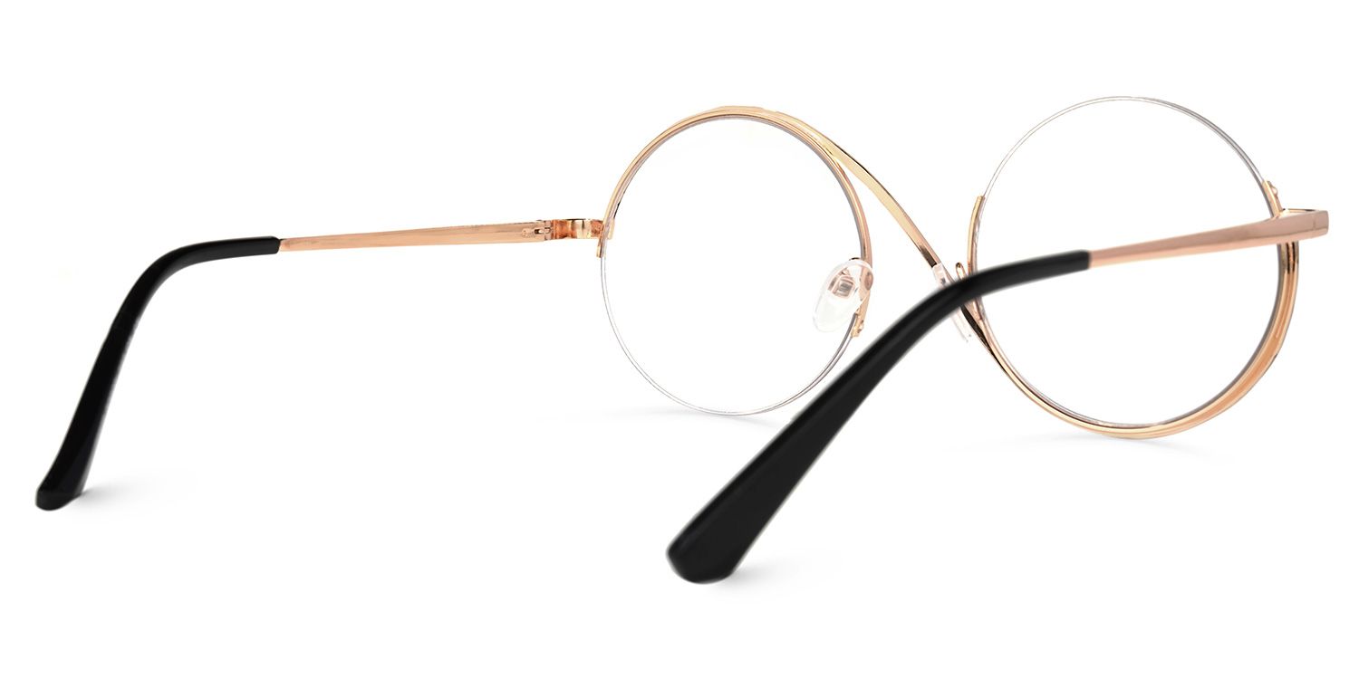 Flozif Geometric Black Eyeglasses and Half-Frame3
