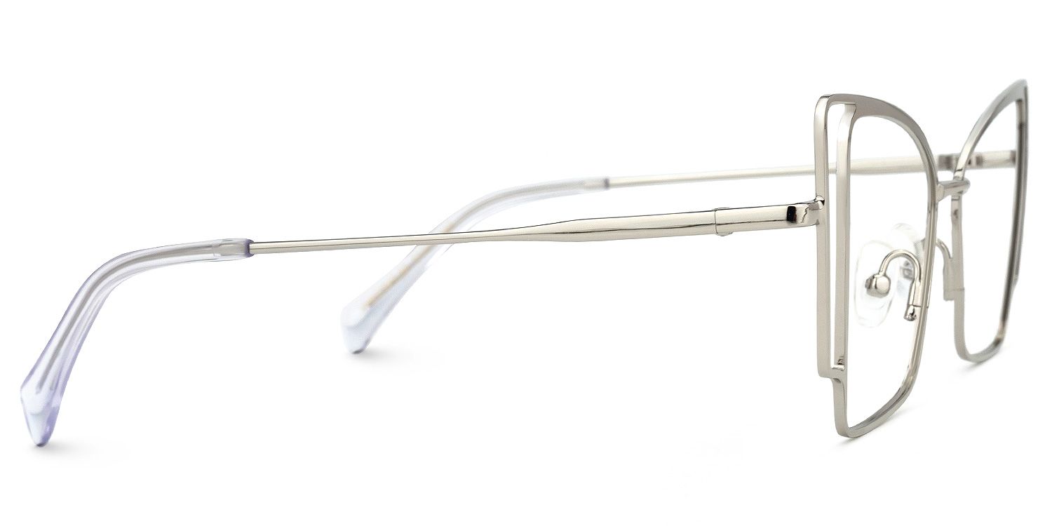 Tapacia Geometric Silver Glasses | Zeelool Glasses2