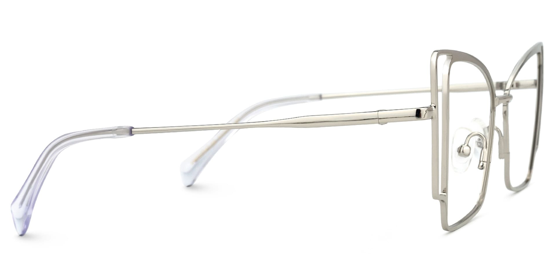 Tapacia Geometric Silver Glasses | Zeelool Glasses2