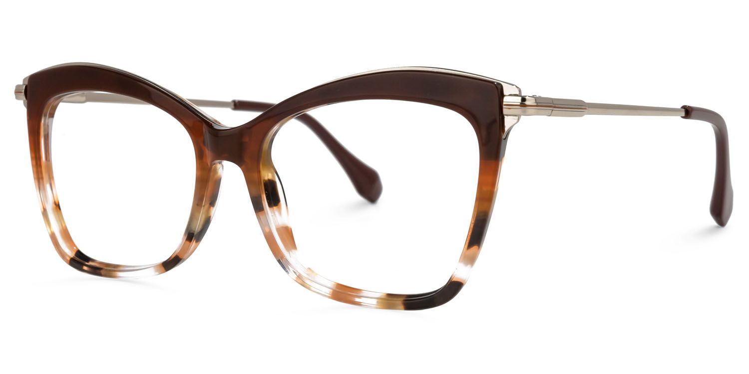 Russell Cateye Brown Glasses | Zeelool Glasses1
