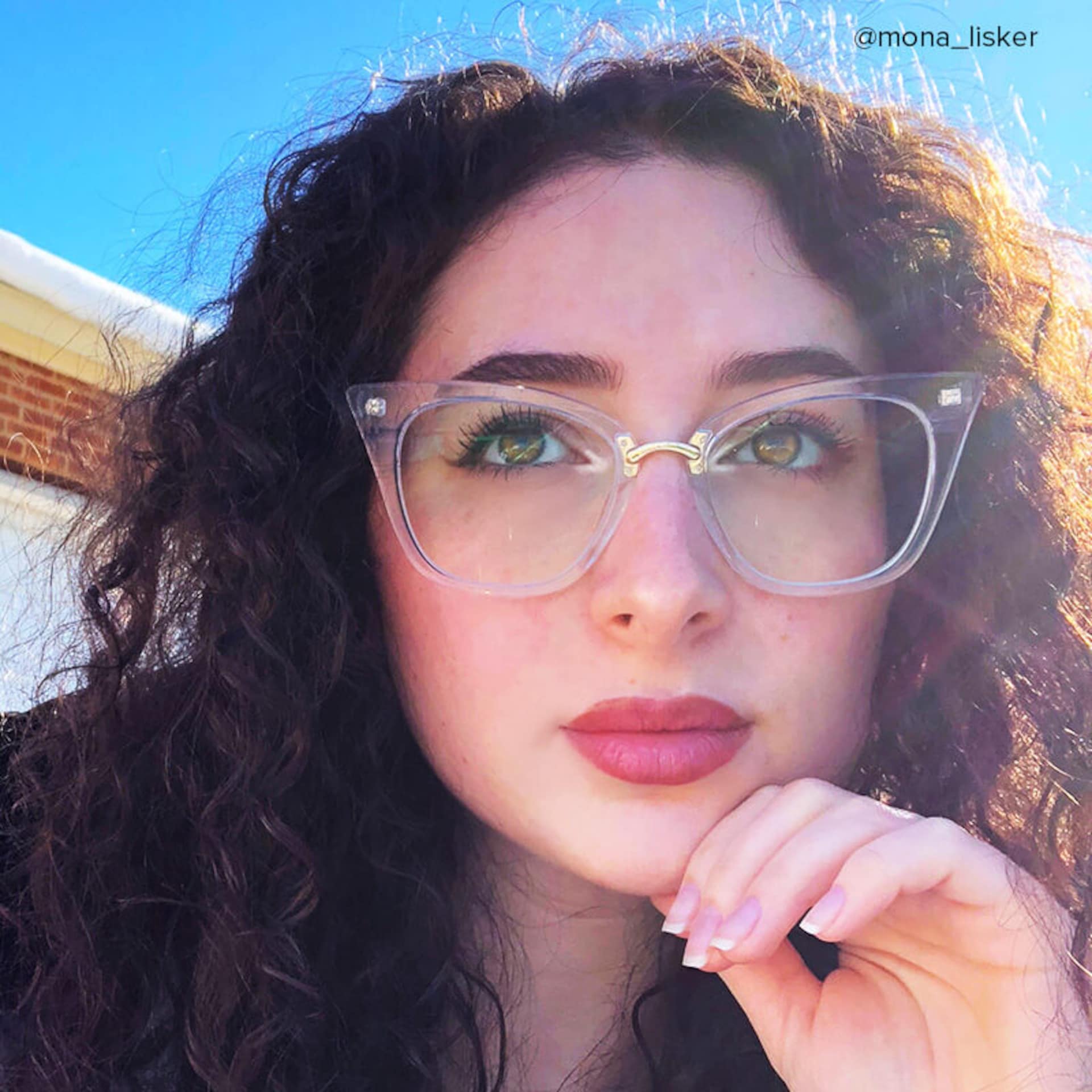 Martha Cat Eye Crystal Glasses | Zeelool Glasses6