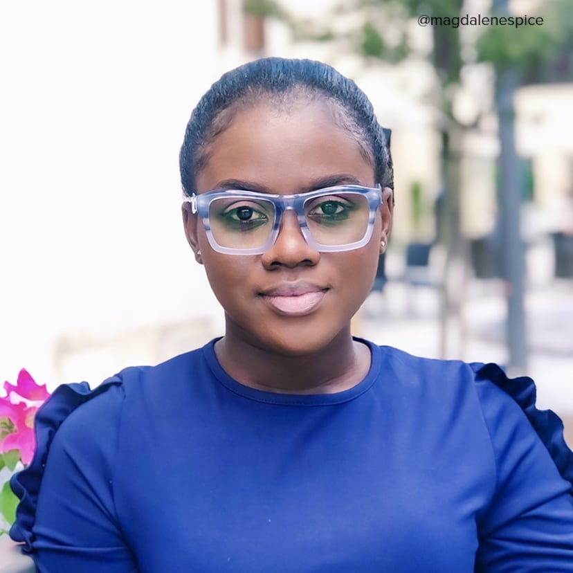 Riley Rectangle Blue Glasses