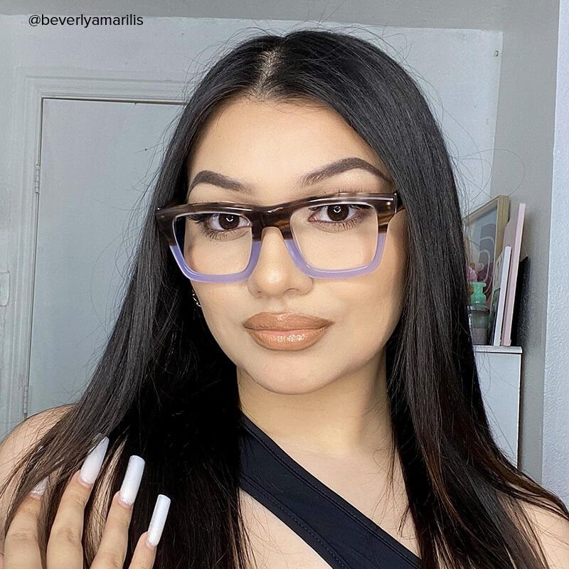 Riley Rectangle Brown Glasses