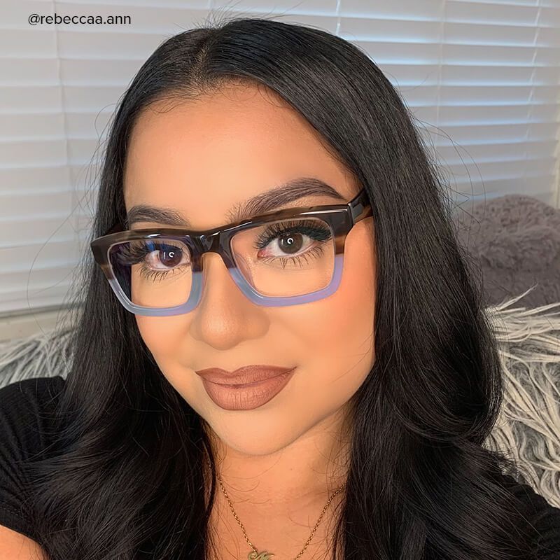 Riley Rectangle Brown Glasses
