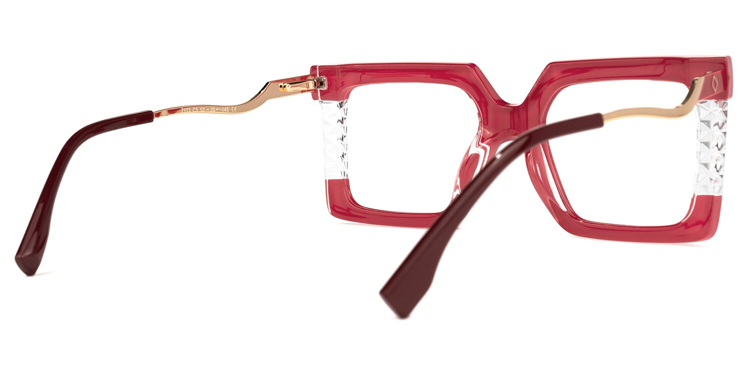 Gashi Square Red Glasses | Zeelool Glasses