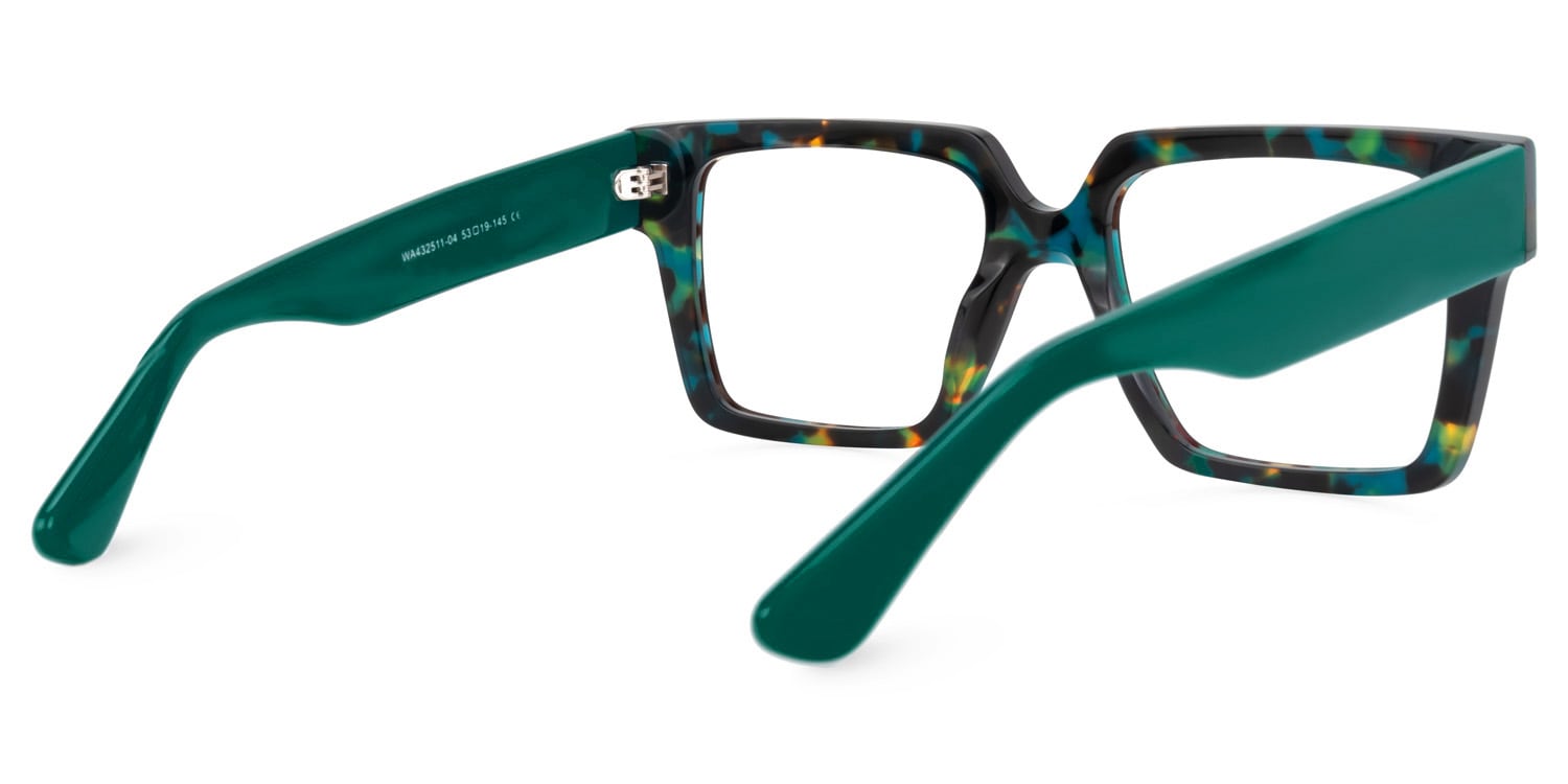 Wilmarie Square Blue-Floral Glasses | Zeelool Glasses