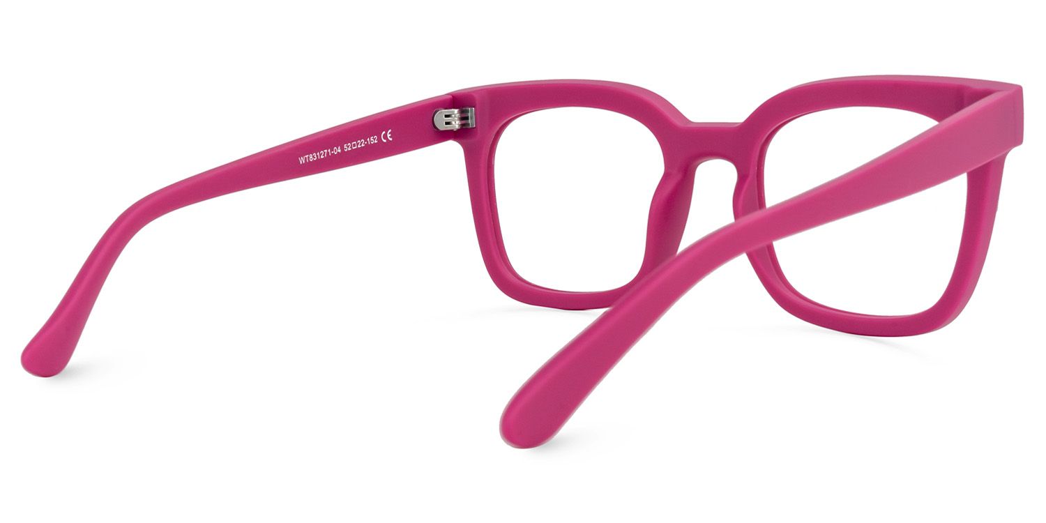 Eussub Square Bright-Pink Glasses | Zeelool Glasses3