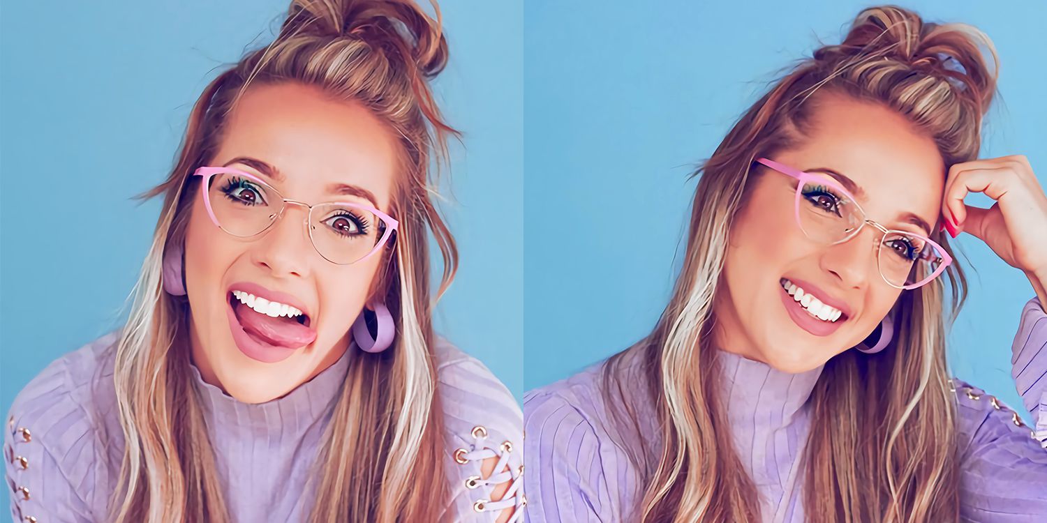 Sydney Cat Eye Pink Glasses | Zeelool Glasses1