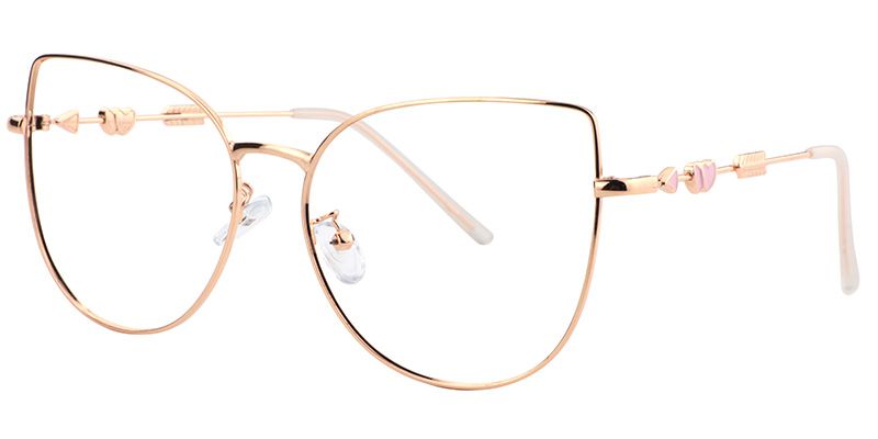Alvina Cat Eye Gold Glasses | Zeelool Glasses3