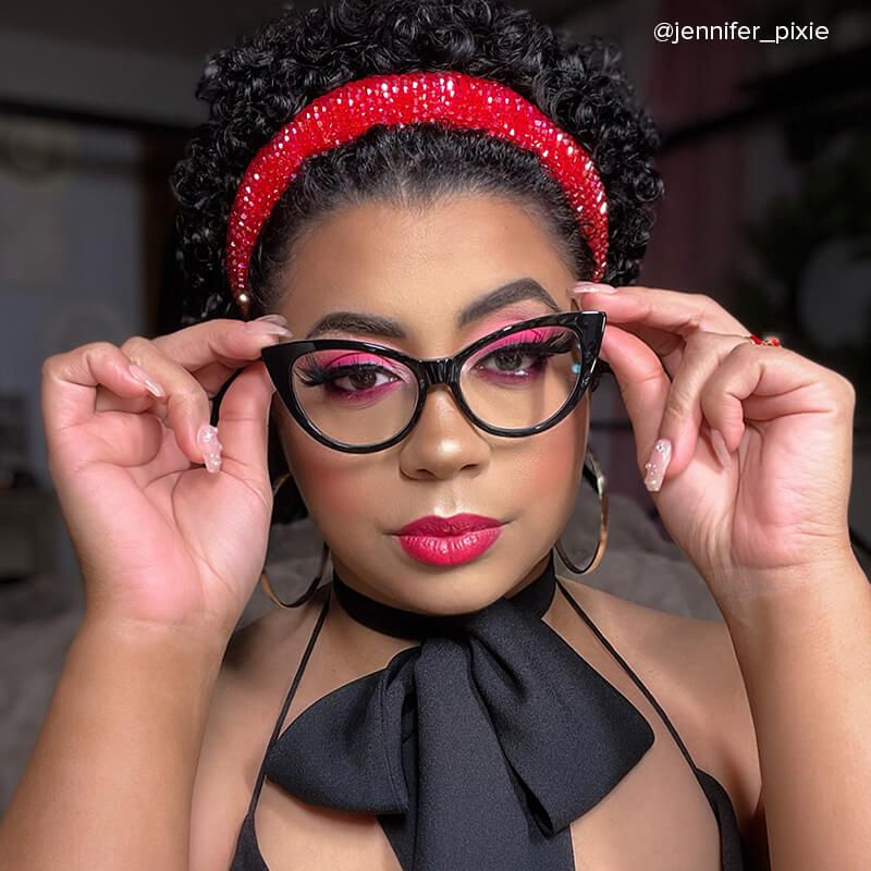 Jaden Cat-eye Black Eyeglasses and Glasses Frames8