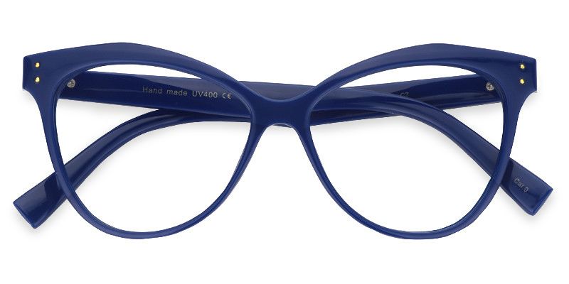 Saul Cat Eye Dark Blue Glasses  | Zeelool Glasses1