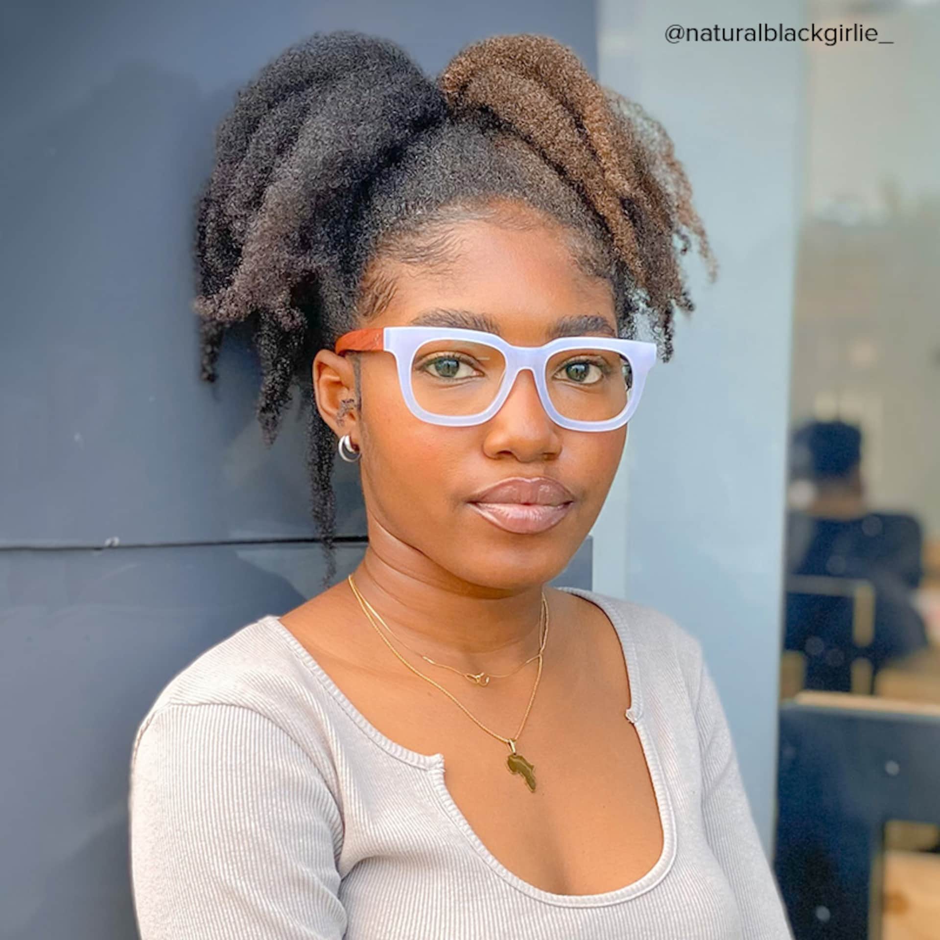 Diana Rectangle Light Purple Glasses | Zeelool Glasses5