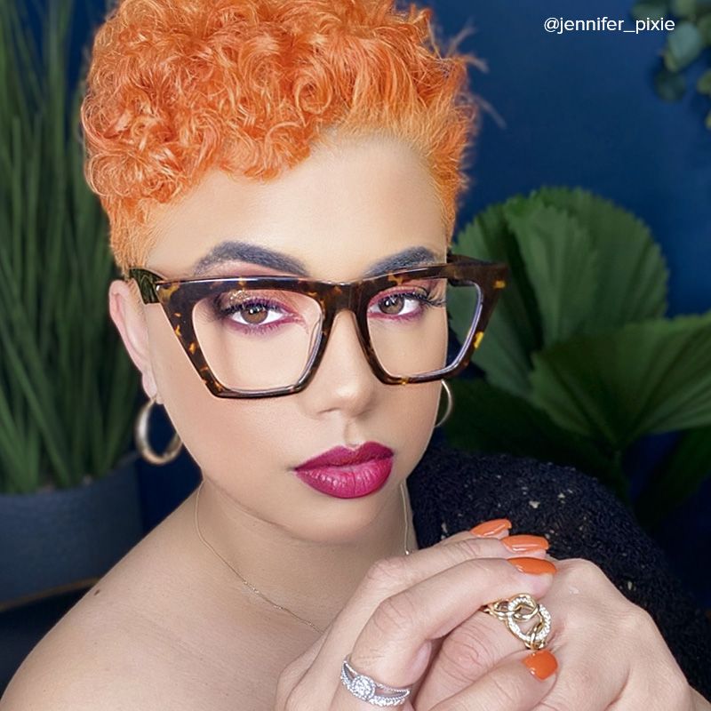 Cecile Frame Glasses with Cat Eye, Tortoise Style8