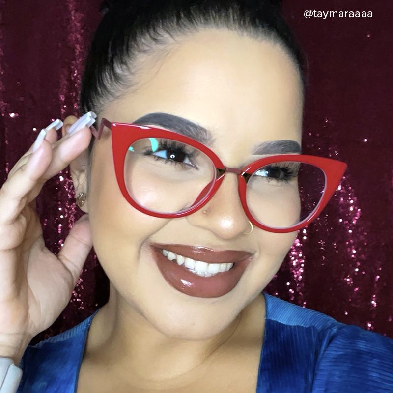 Jacqueline Cat Eye Red Glasses | Zeelool Glasses8
