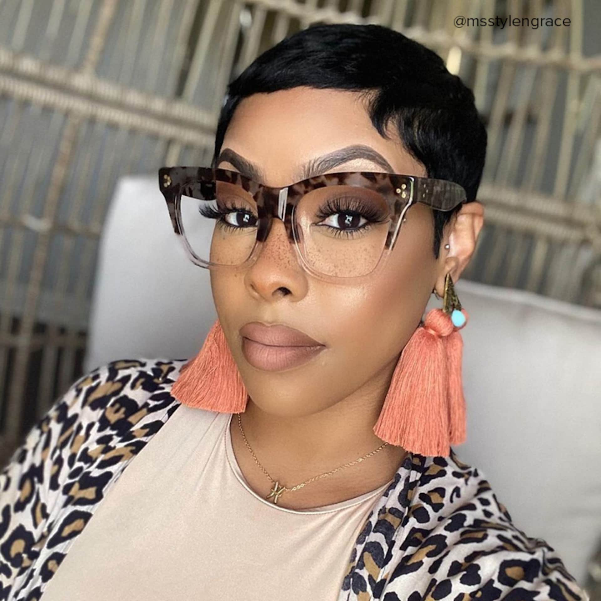 Rectangle Tandy Light Tortoise Frame Glasses | Zeelool7