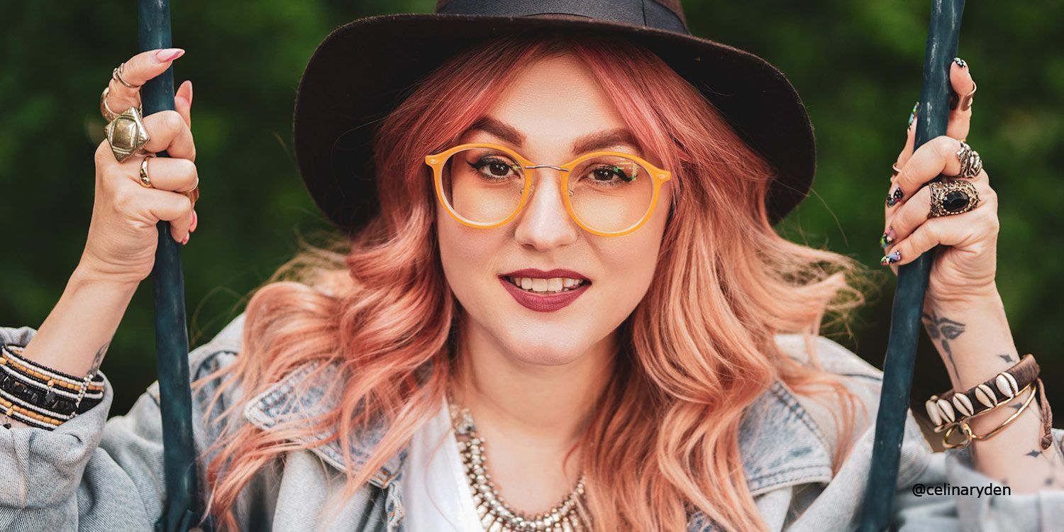 Ivy Round Yellow Glasses | Zeelool Glasses1