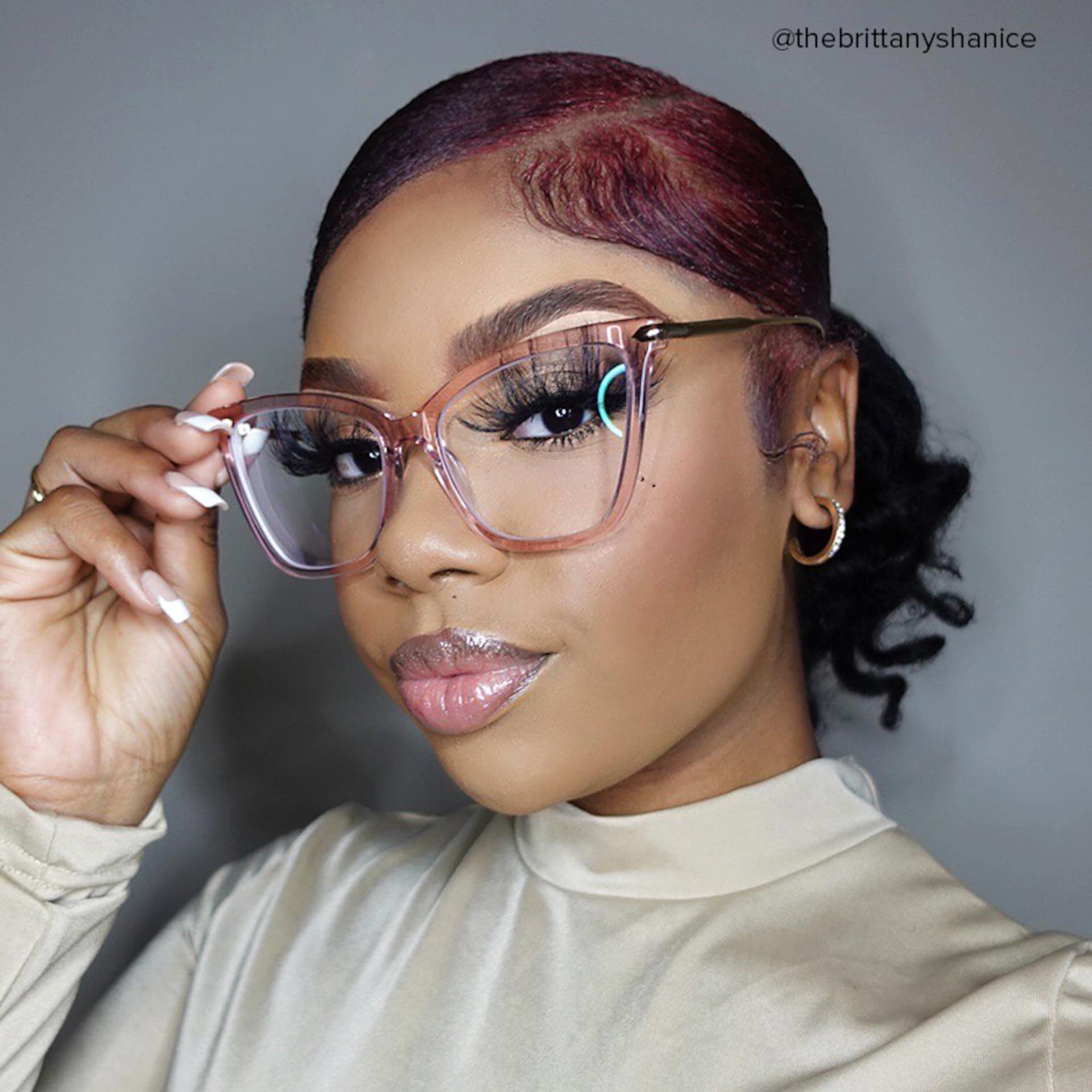 Hilary Butterfly Light Pink Transparent Eyeglasses8