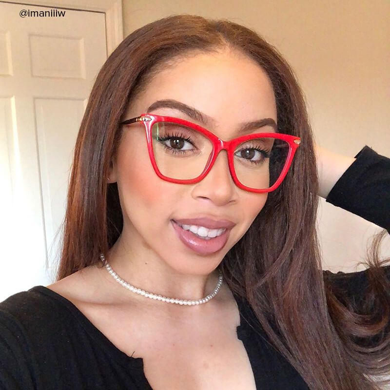 Cat Eye Red Glasses | ZEELOOL Canada7