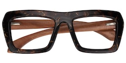 Roger Rectangle Black-Gold Glasses1