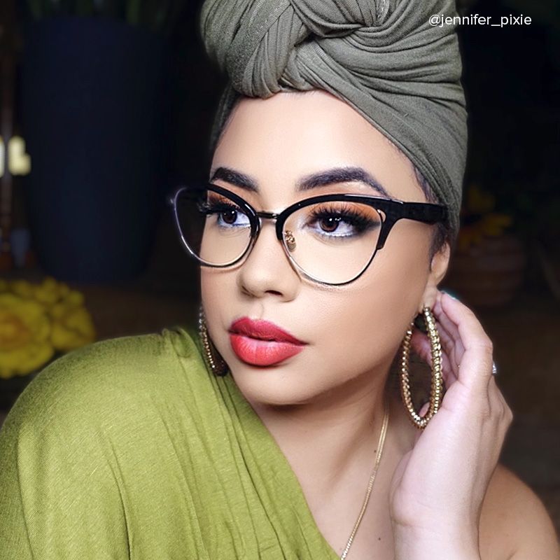 Charlene Browline Cateye Black EyeGlasses | Zeelool5