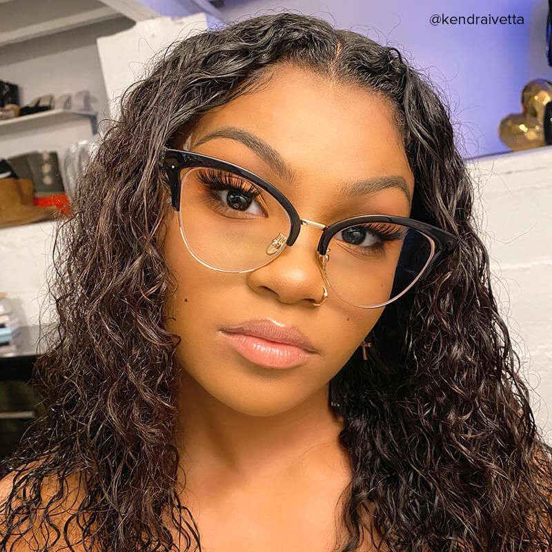 Charlene Browline Cateye Black EyeGlasses | Zeelool7