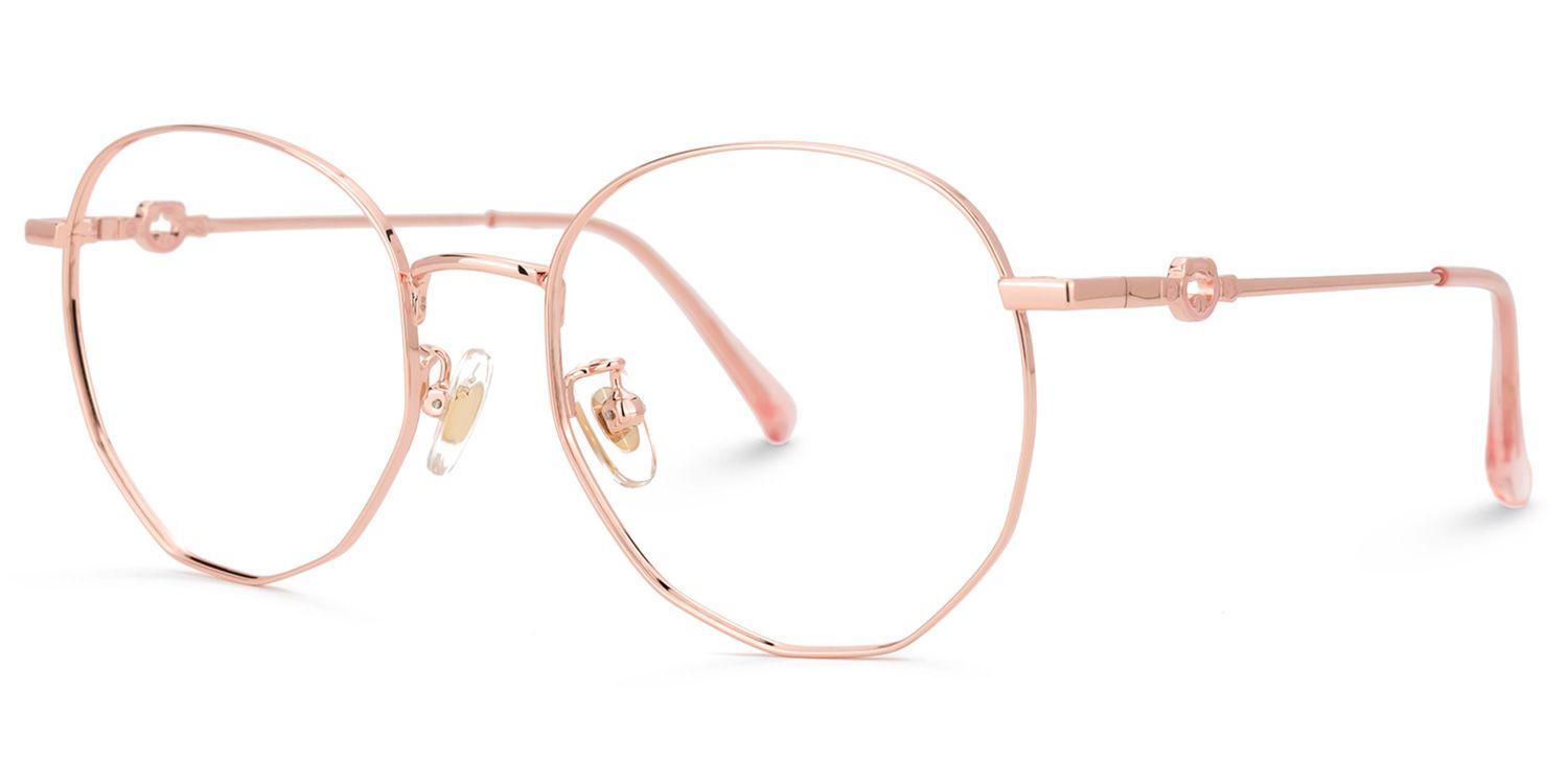 Neidy Geometric Rose-Gold Glasses | Zeelool Glasses1