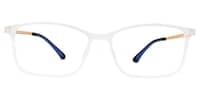 Yancy Rectangle White Glasses0